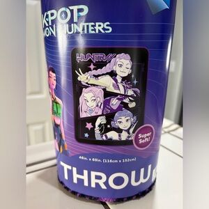 K-Pop Demon Hunters Purple Graphic Throw Blanket